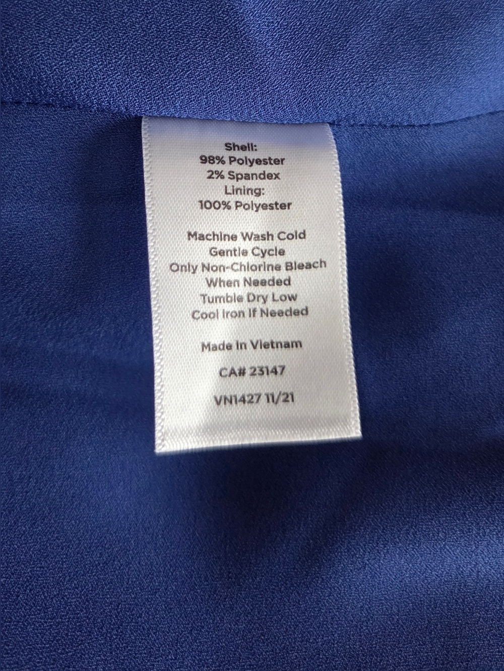 Talbots Etched Toile Belted Smocked Fit&Flare Blue Floral Dress Size 14P - Picture 12 of 12